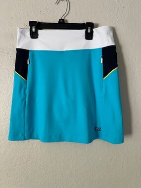Like New! Cutter & Buck Women's Teal Active Skort White Waistband Pockets in S/P